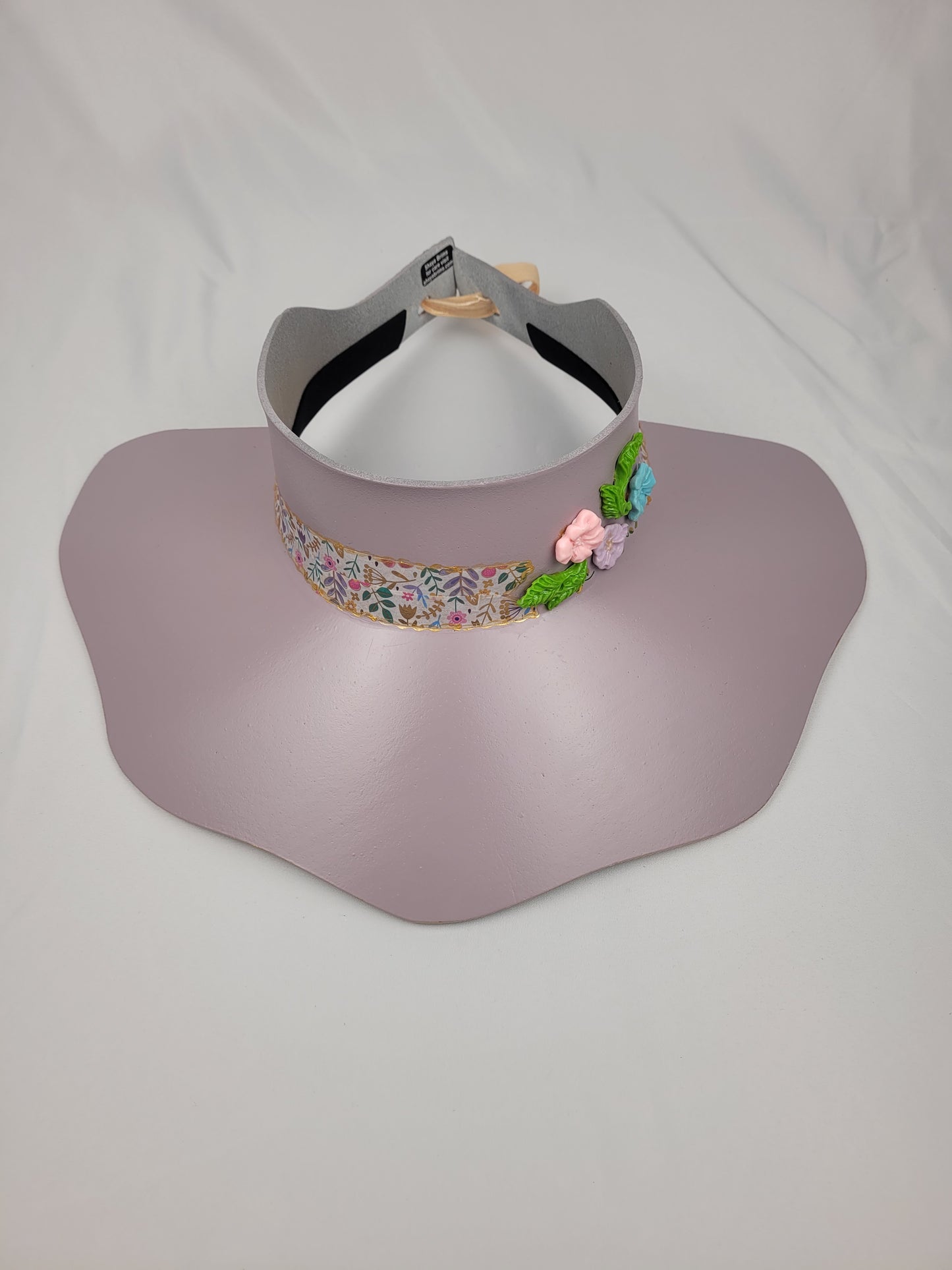 Lavender Lotus Visor with Fun Floral Band and Pastel Flowers