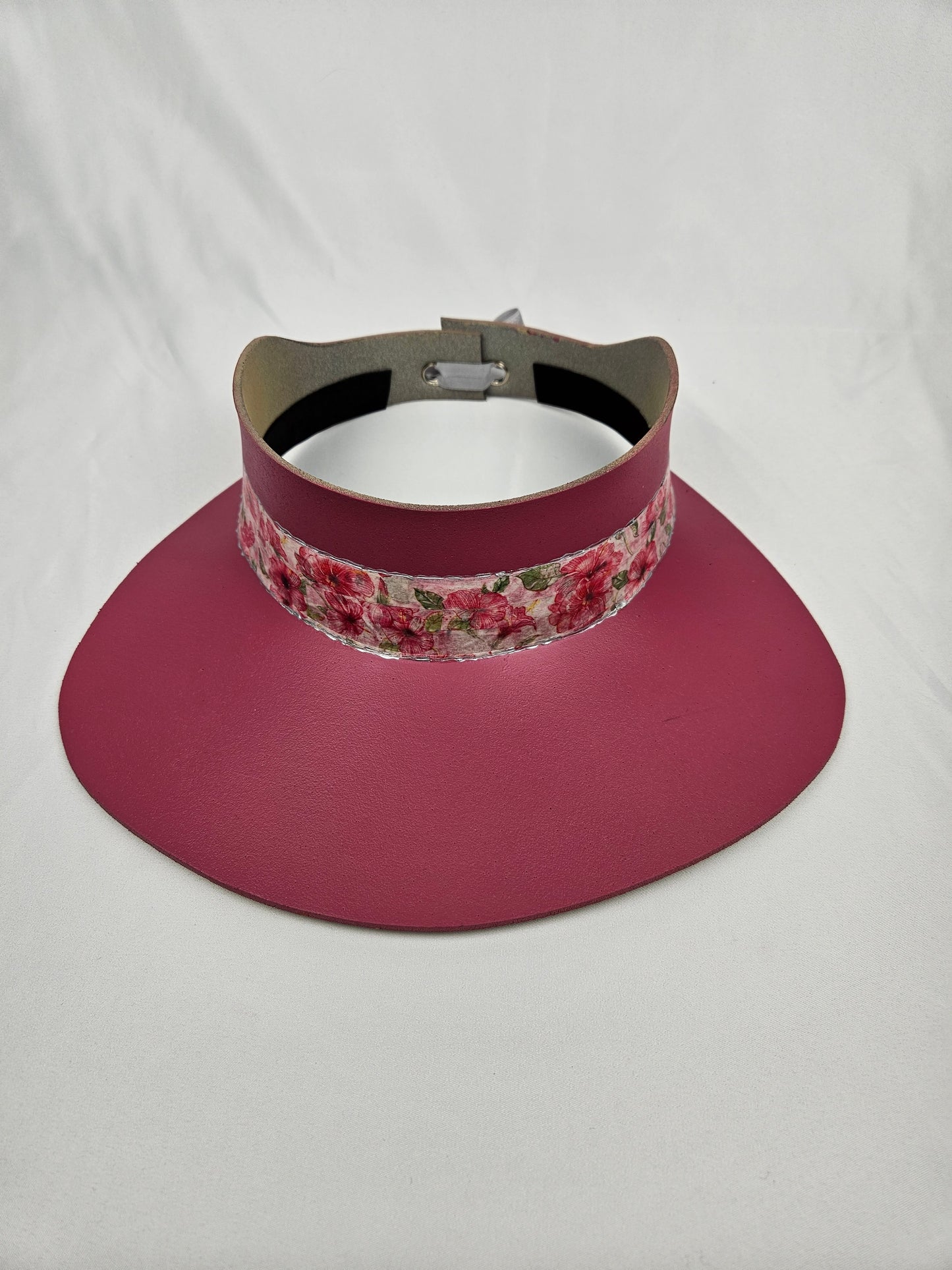Pink Visor Hat - Bright Pink Floral Band