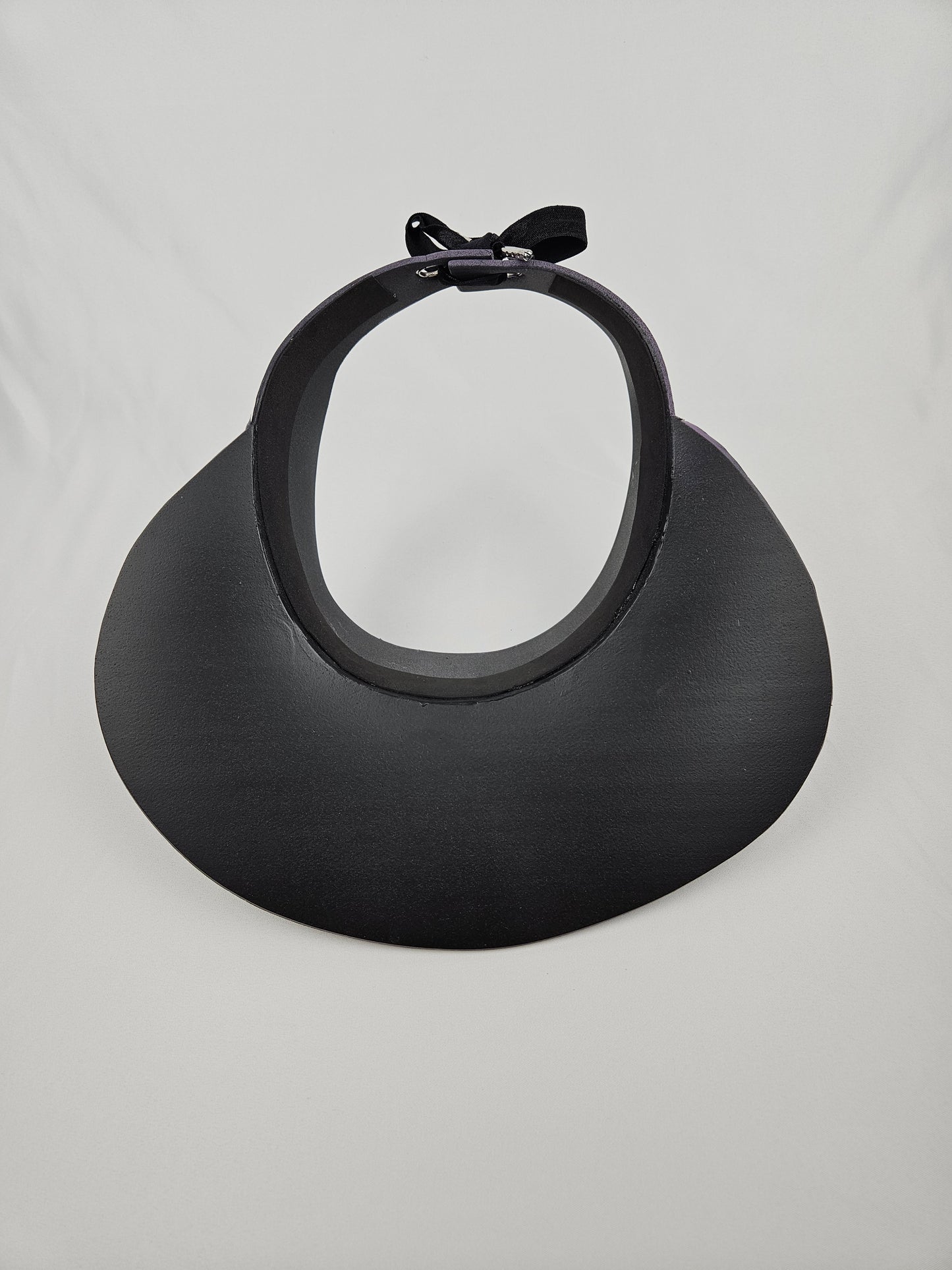 Tall Purple Visor Hat - Black and White Floral Band