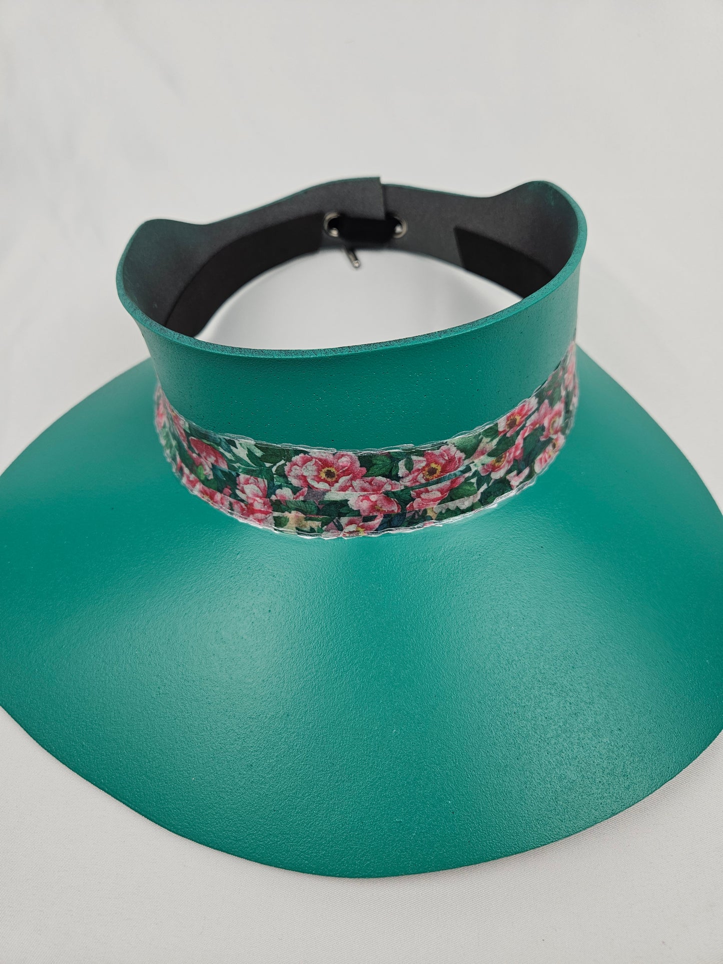 Emerald Green Visor Hat - Pink/Green Floral Band