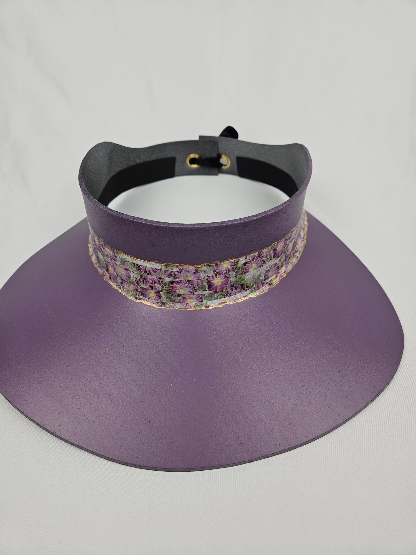 Purple Visor Hat - Floral Band