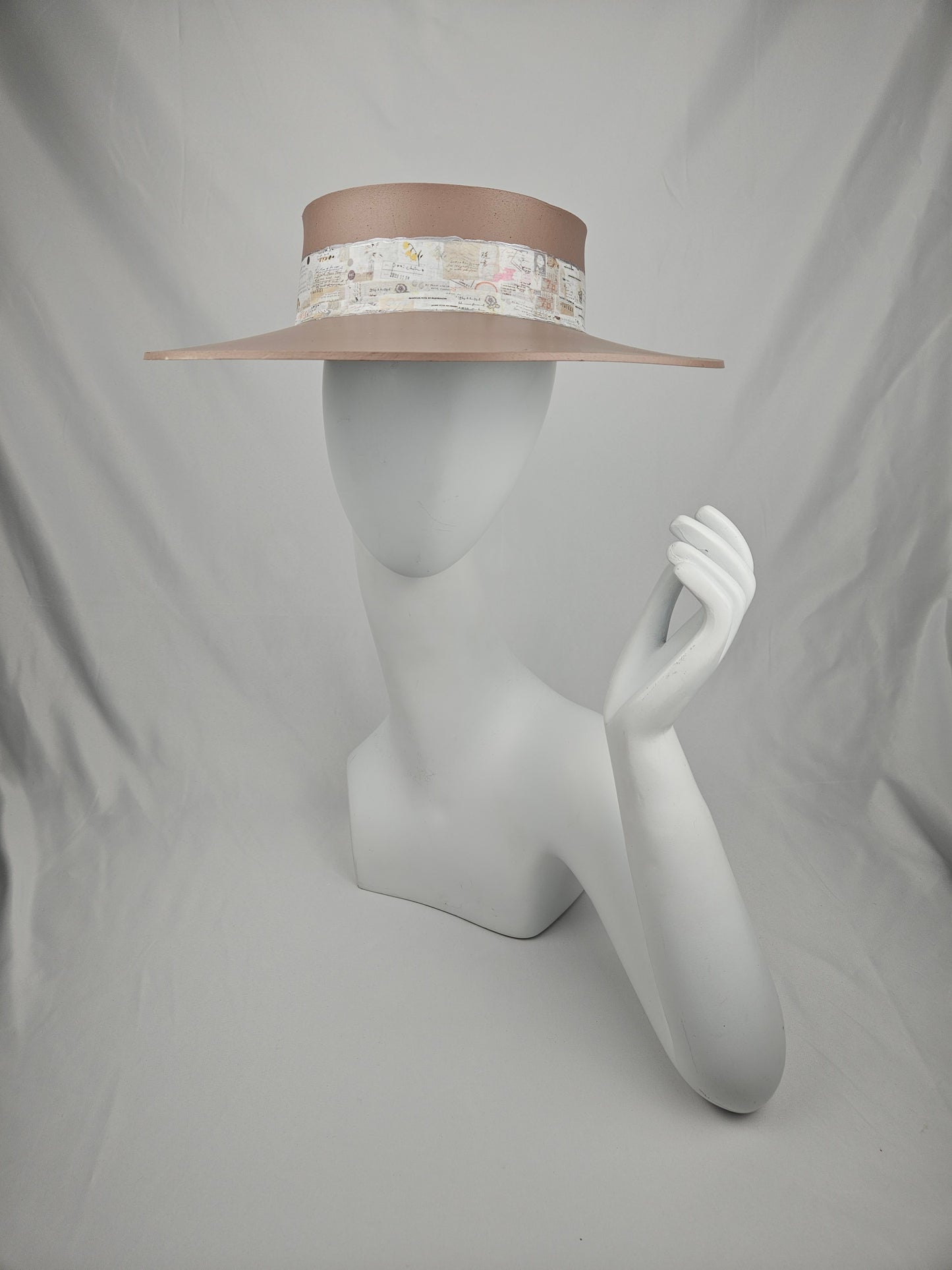 Brown "LadyEVA" Visor Hat with Botanical Themed Band