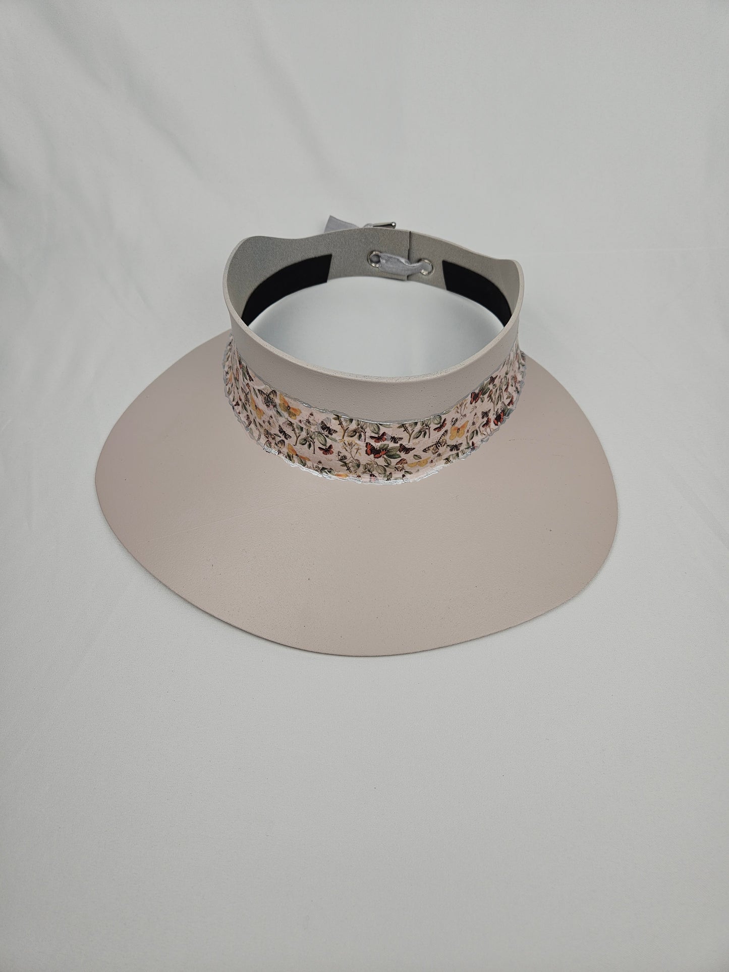 Light Pink "LadyEVA" Visor Hat with Pretty Butterfly Band