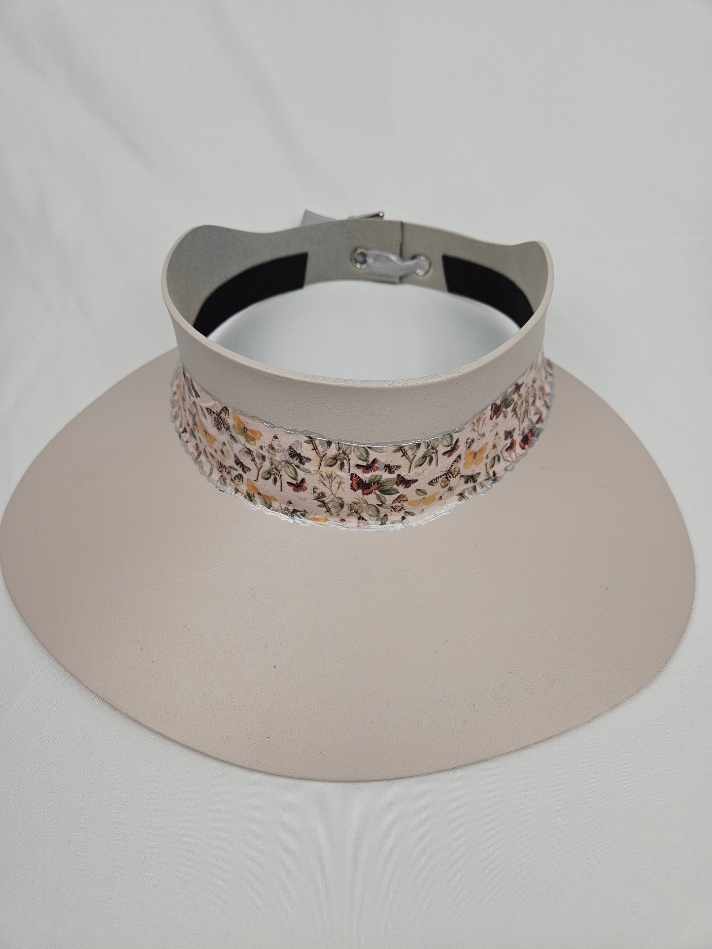 Light Pink "LadyEVA" Visor Hat with Pretty Butterfly Band