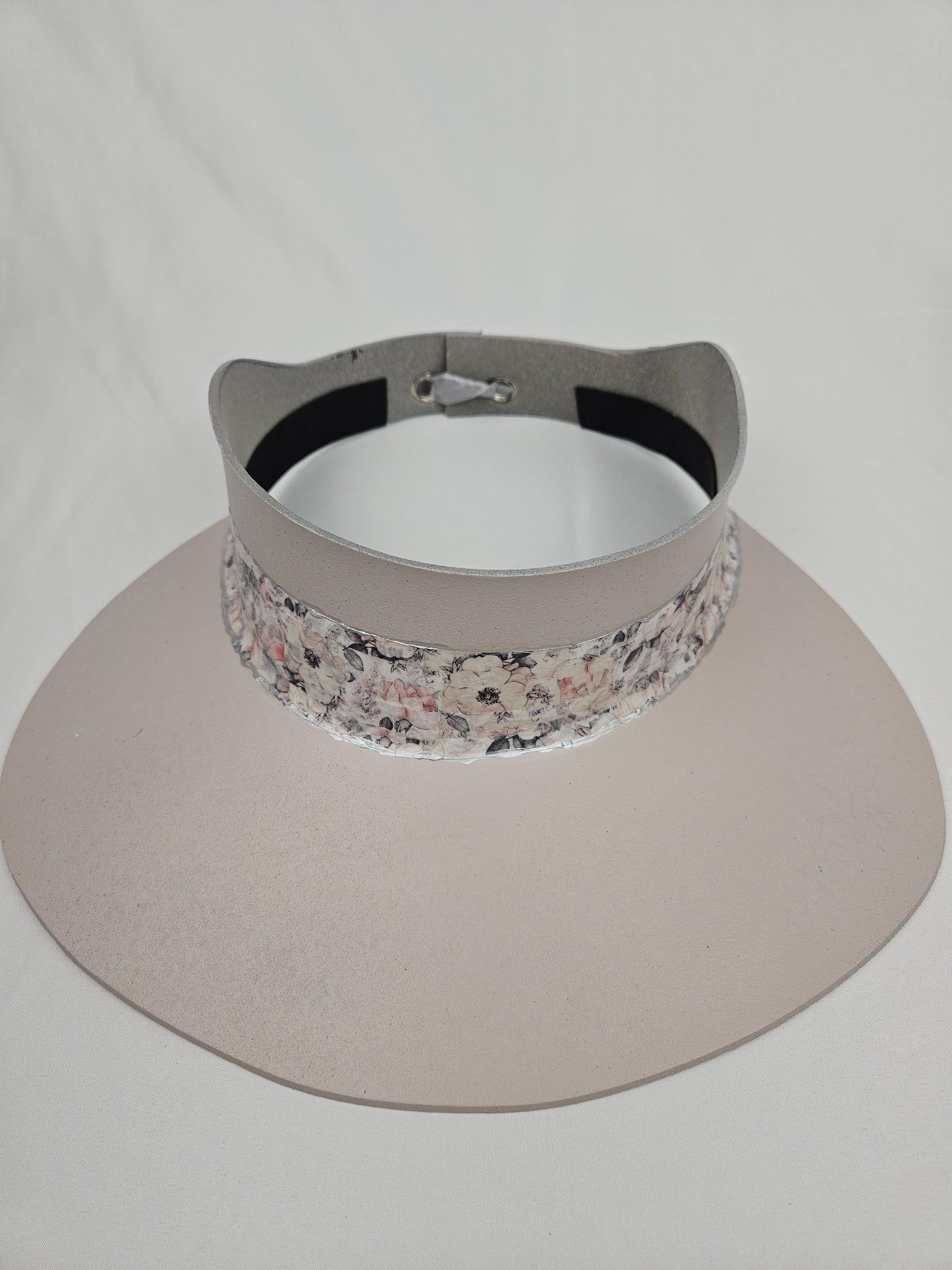 Light Pink Visor Hat - Pink Floral Band