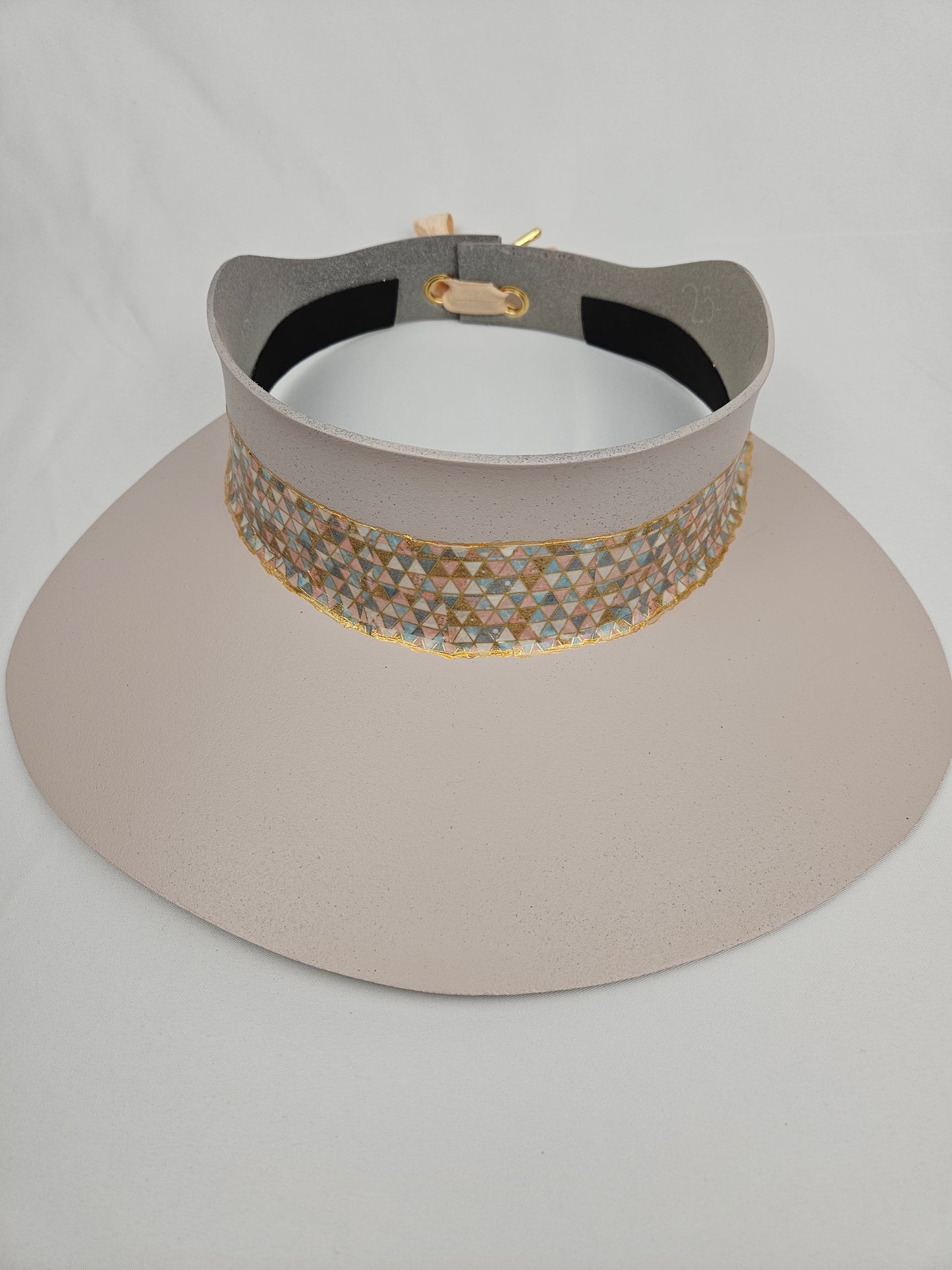 Light Pink Visor Hat - Geometric Band