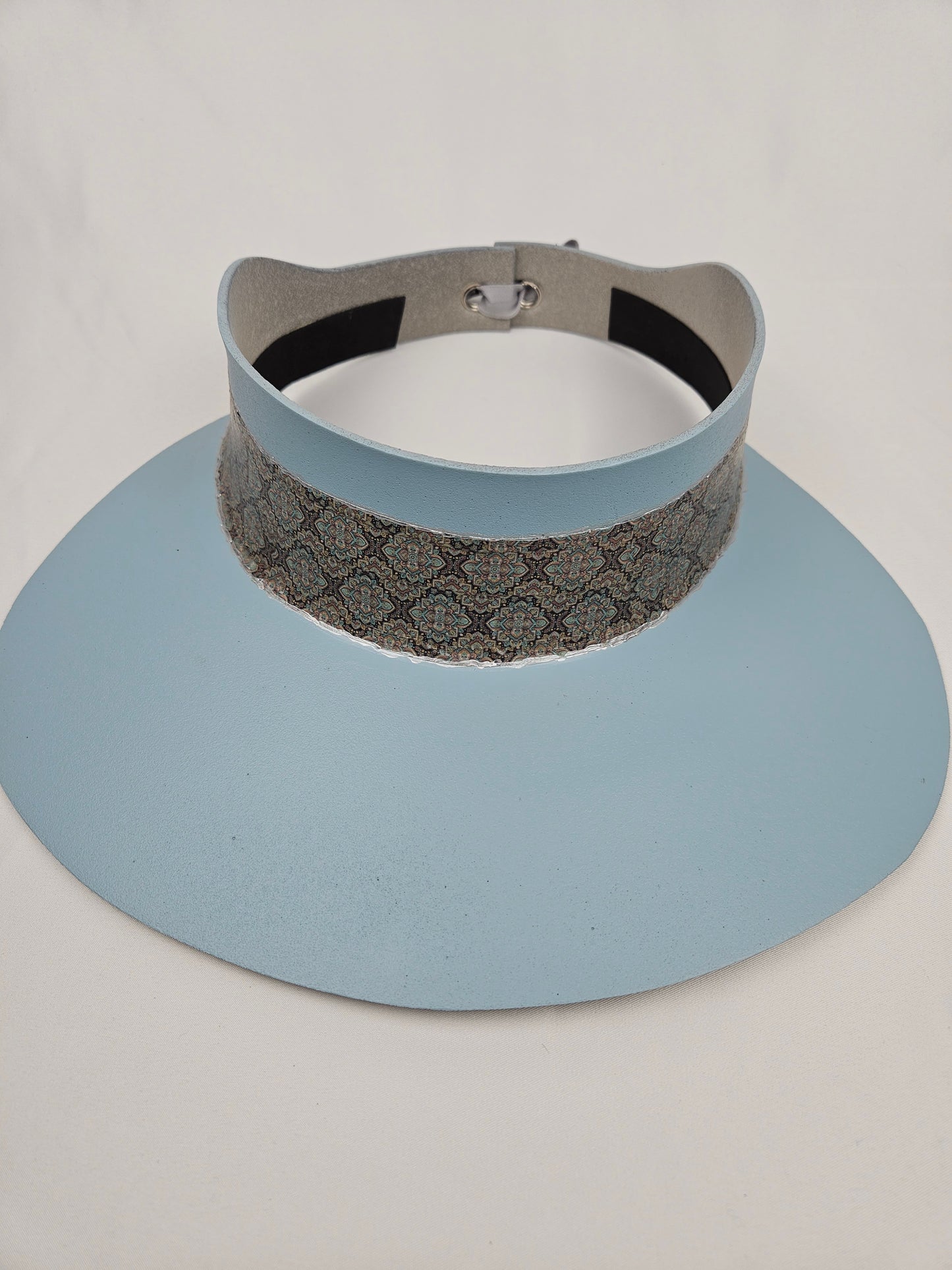 Light Blue Visor Hat - Wide Graphic Band