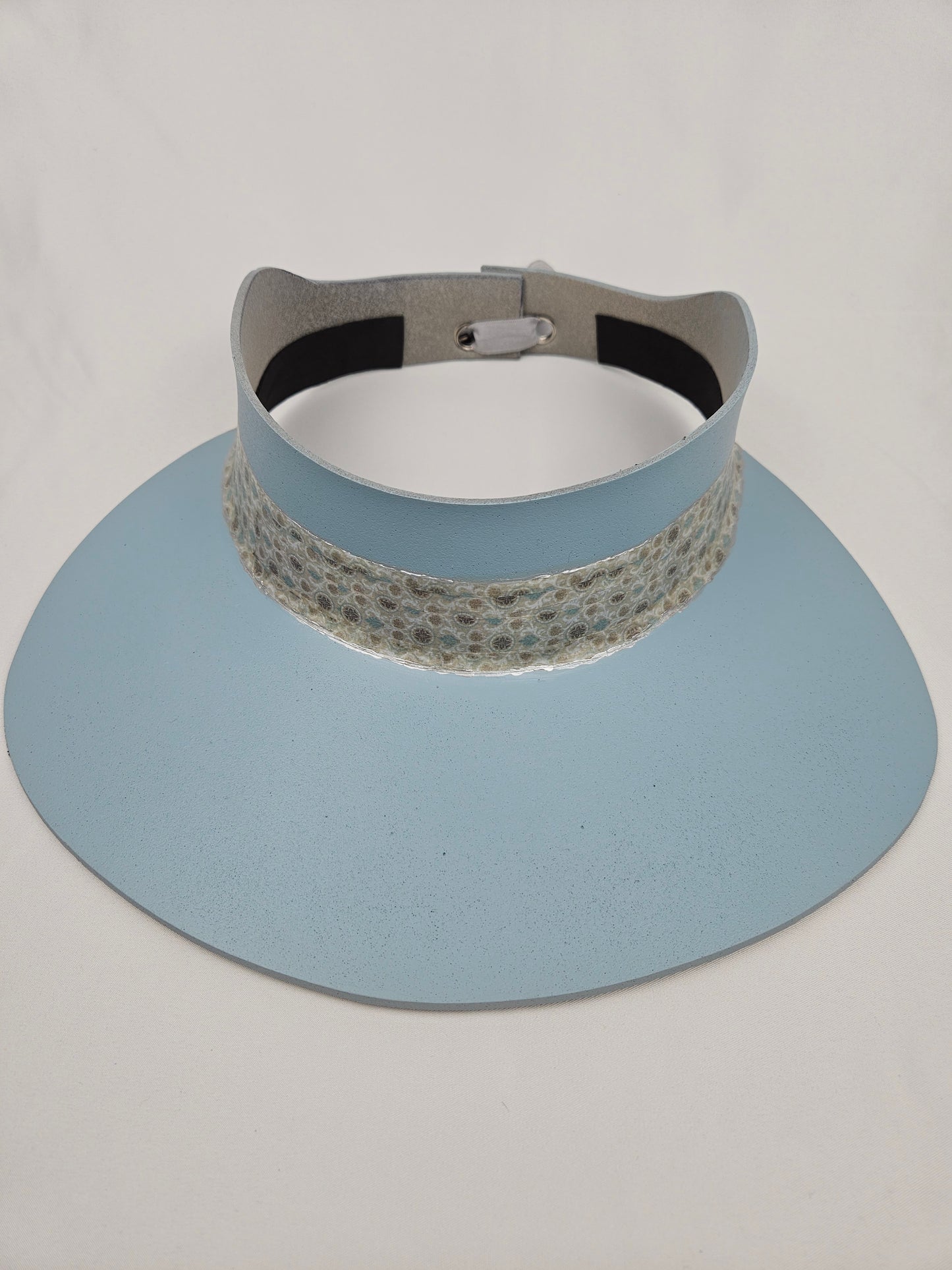 Light Blue Visor Hat - Delicate Printed Band