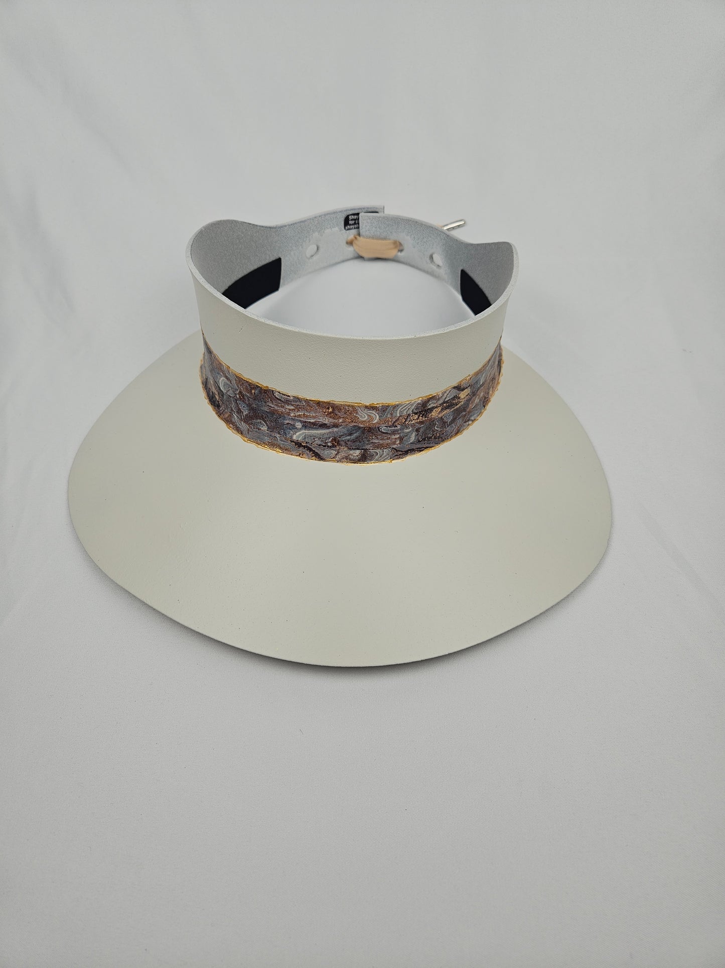 Off-White "LadyEVA" Visor Hat with Marbled Browns Style Band