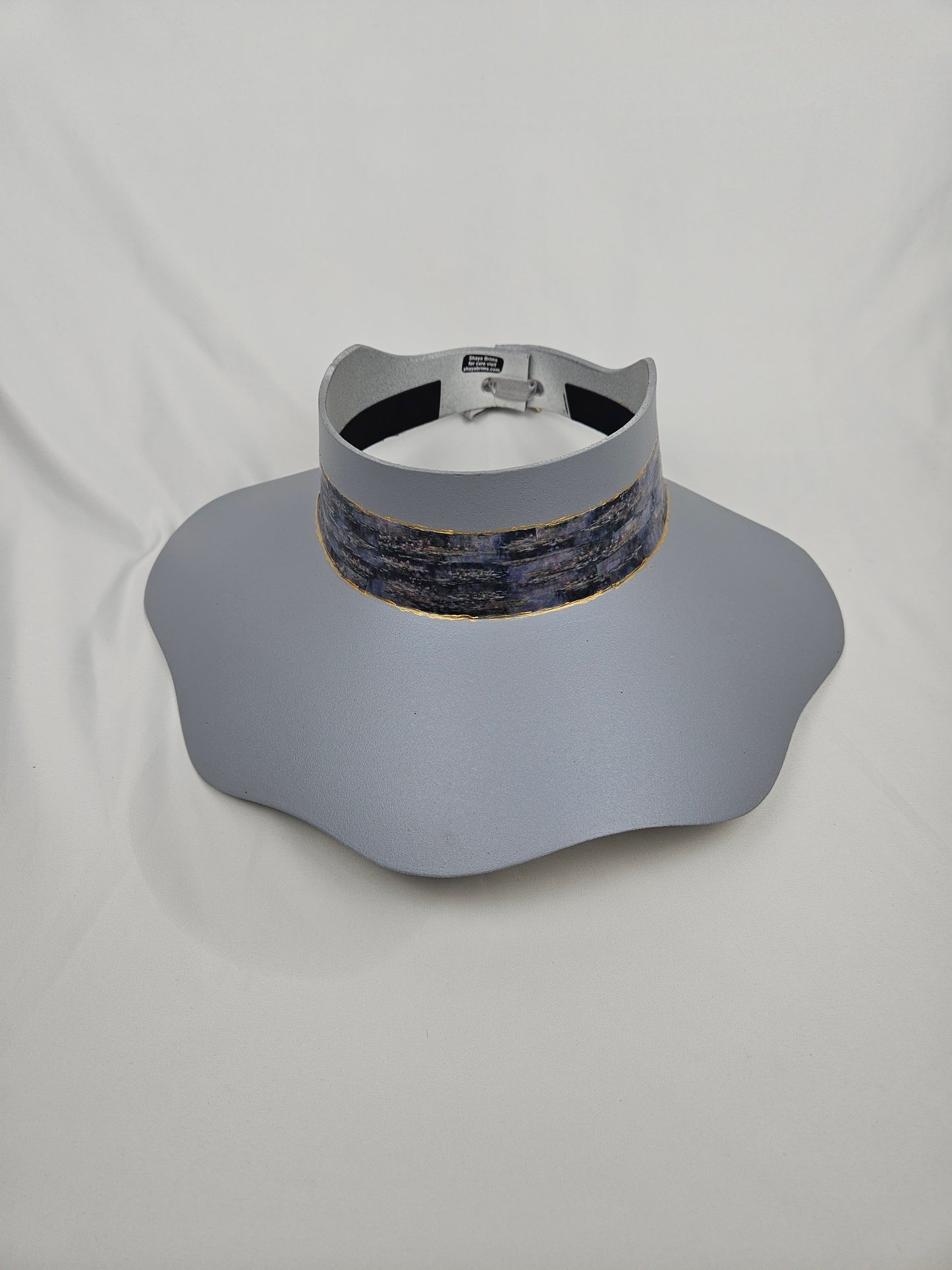 Lavender Tinted Silver Lotus Visor Hat with Monet Style Band