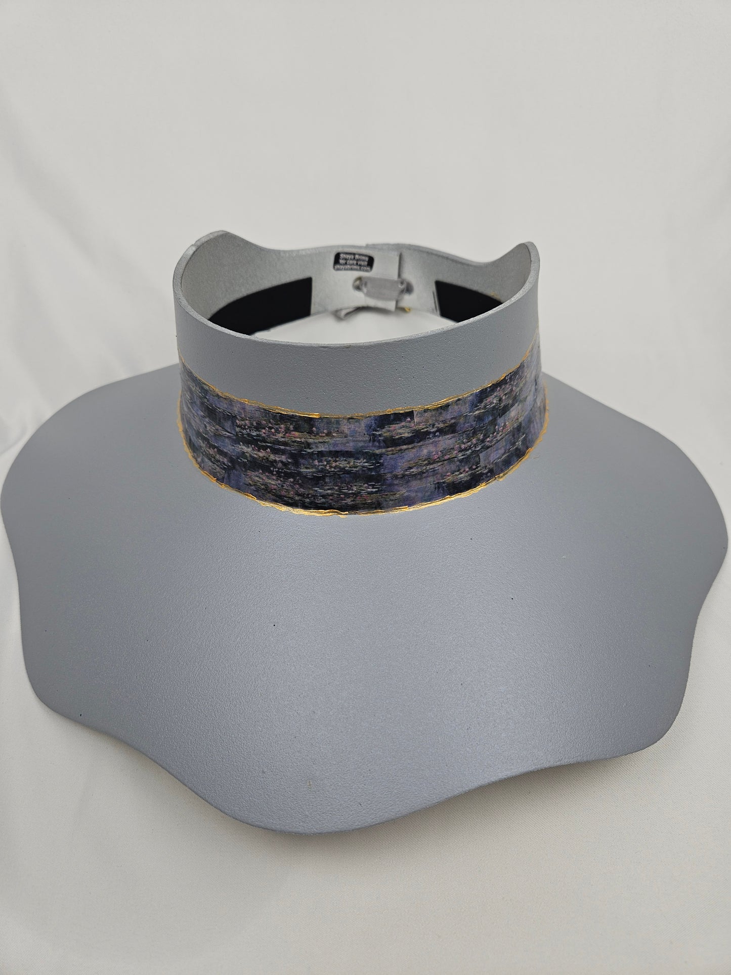 Lavender Tinted Silver Lotus Visor Hat with Monet Style Band