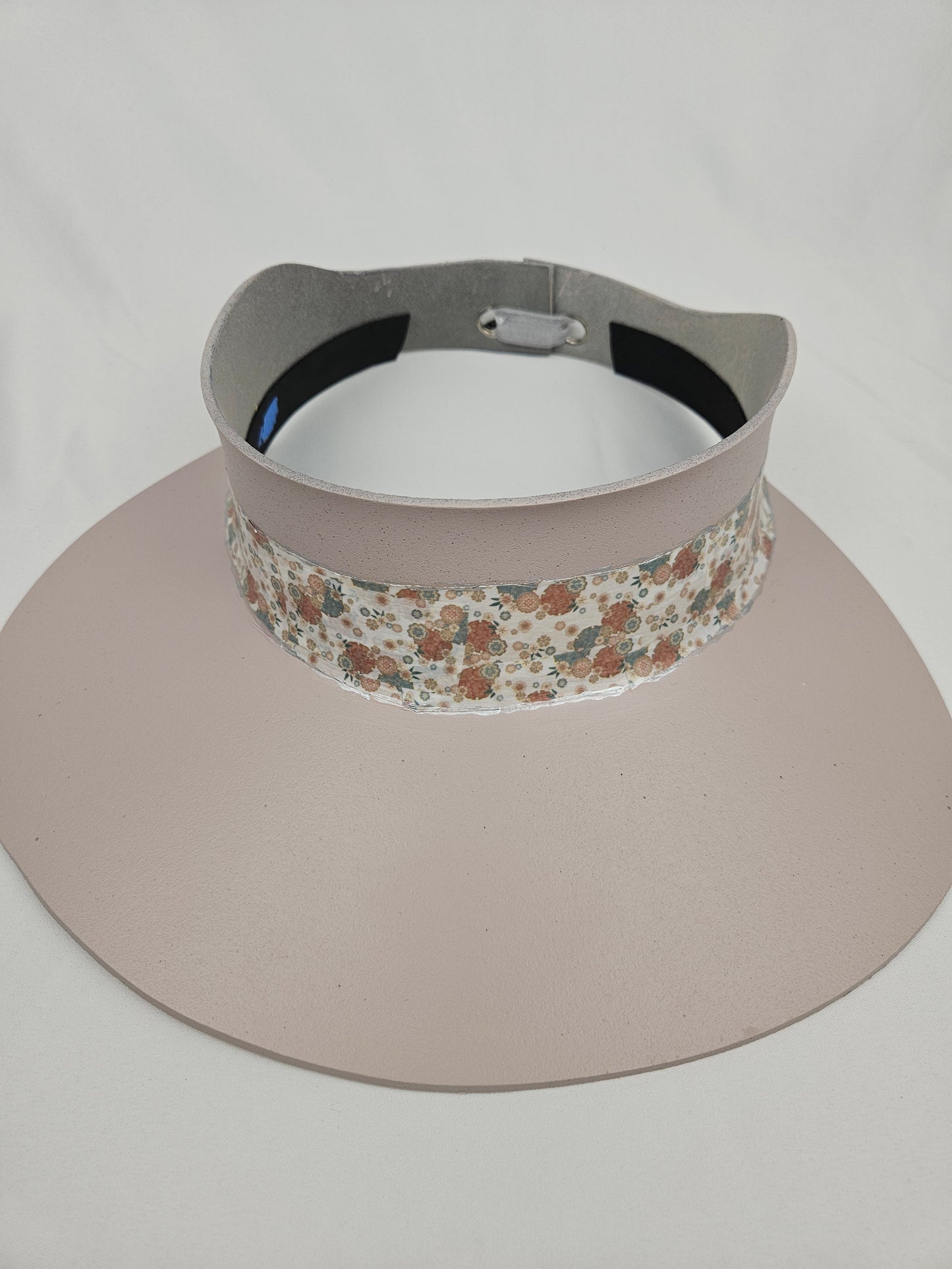 Light Pink Visor Hat - Soft Pink Floral Band
