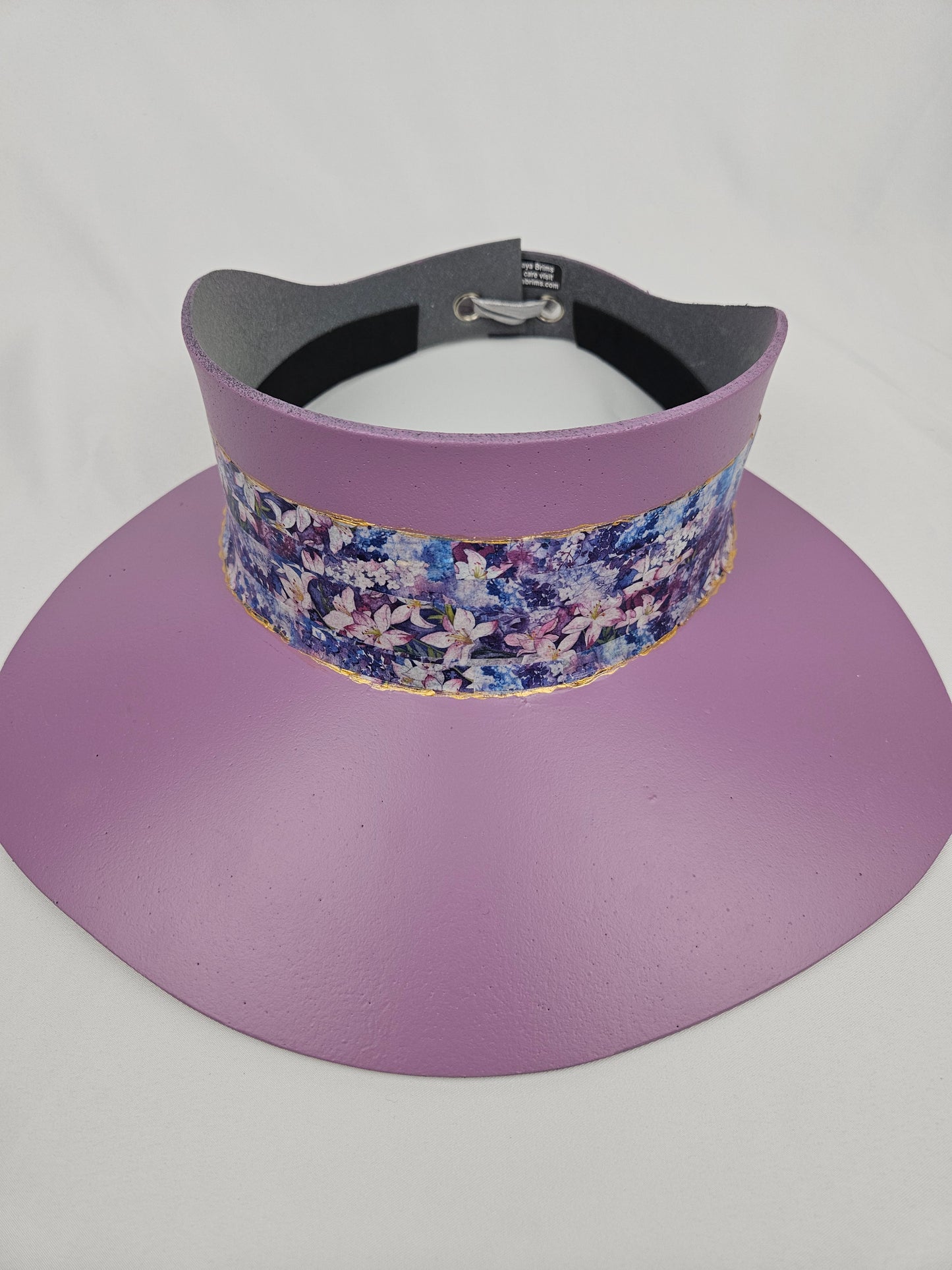 Tall Purple LadyEVA Visor Hat with Bright Floral Band