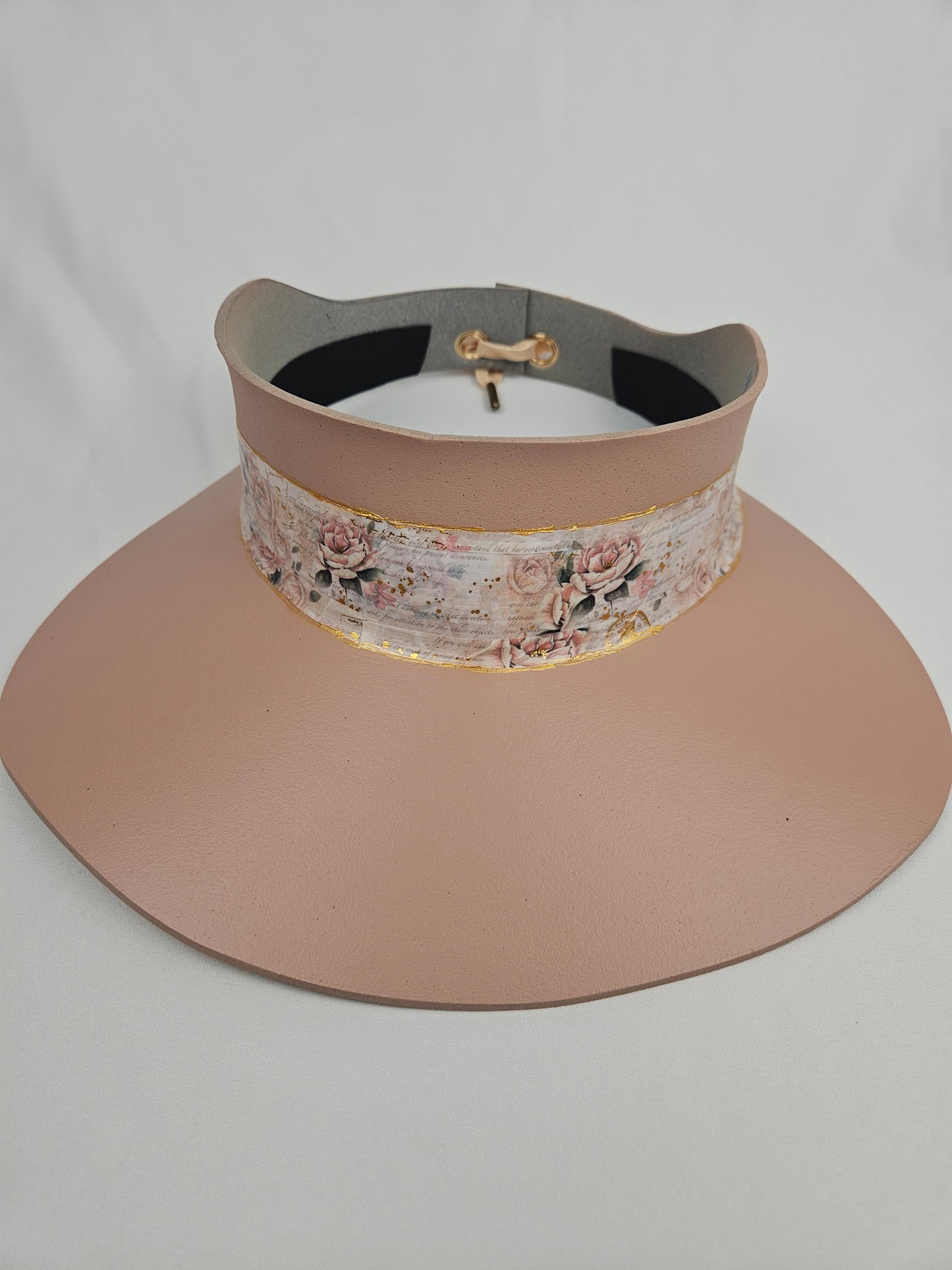 Pink Visor Hat - Vintage Style Floral Band