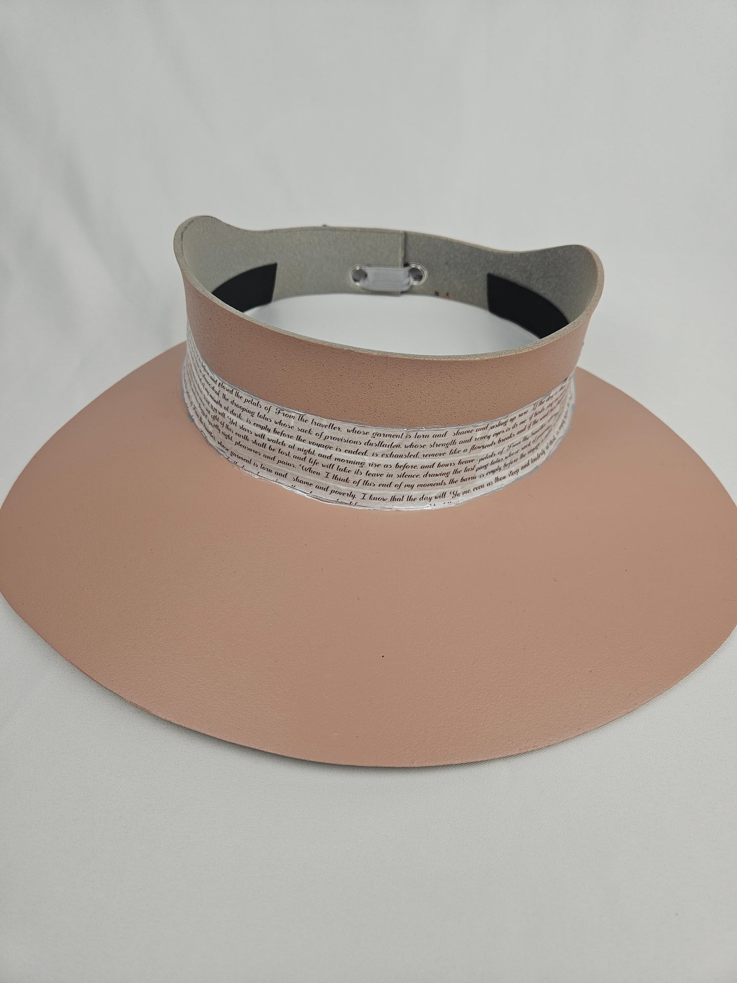 Peach Pink Visor Hat - Script Style Band
