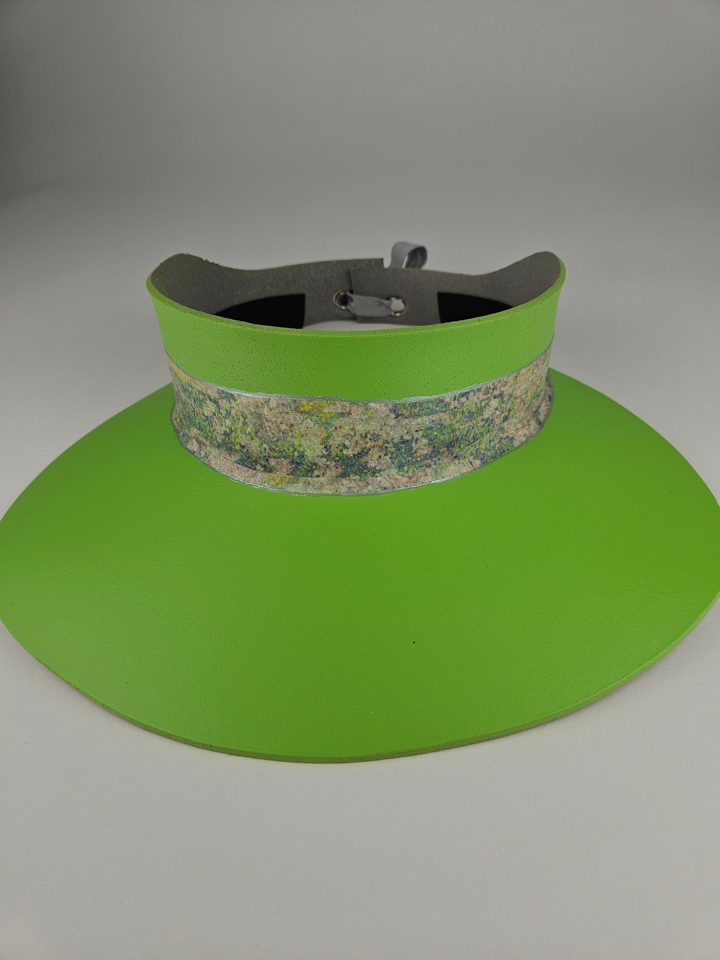 Neon Green Visor Hat - Pastel Monet Style Band