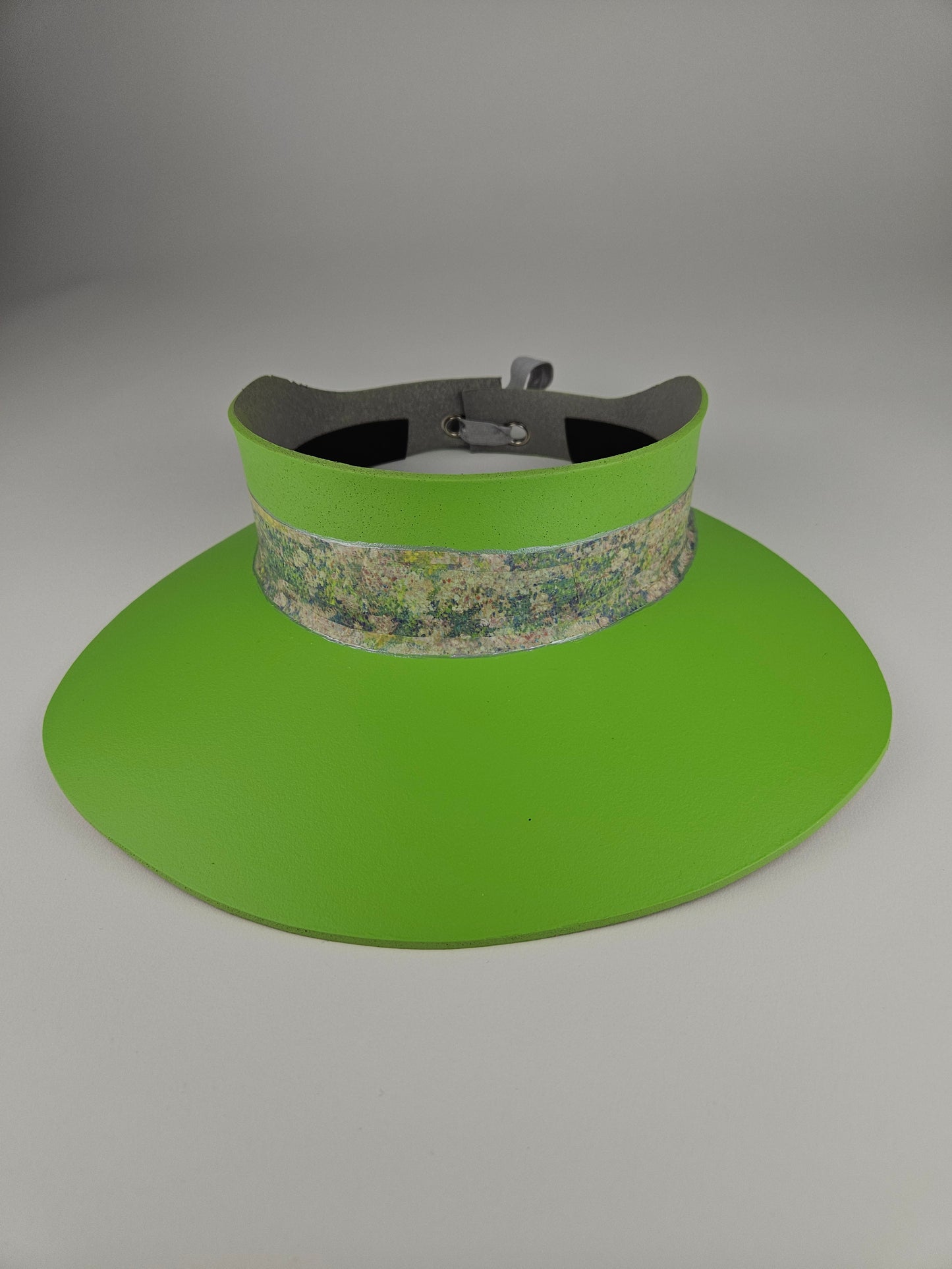 Neon Green "LadyEVA" Visor Hat with Pastel Monet Style Band