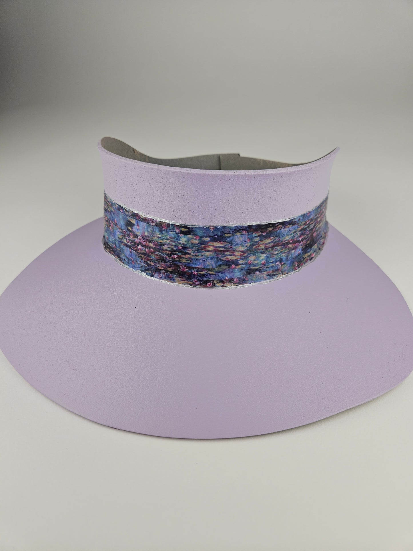 Tall Lilac Purple Visor Hat - Multicolor Monet Style Band