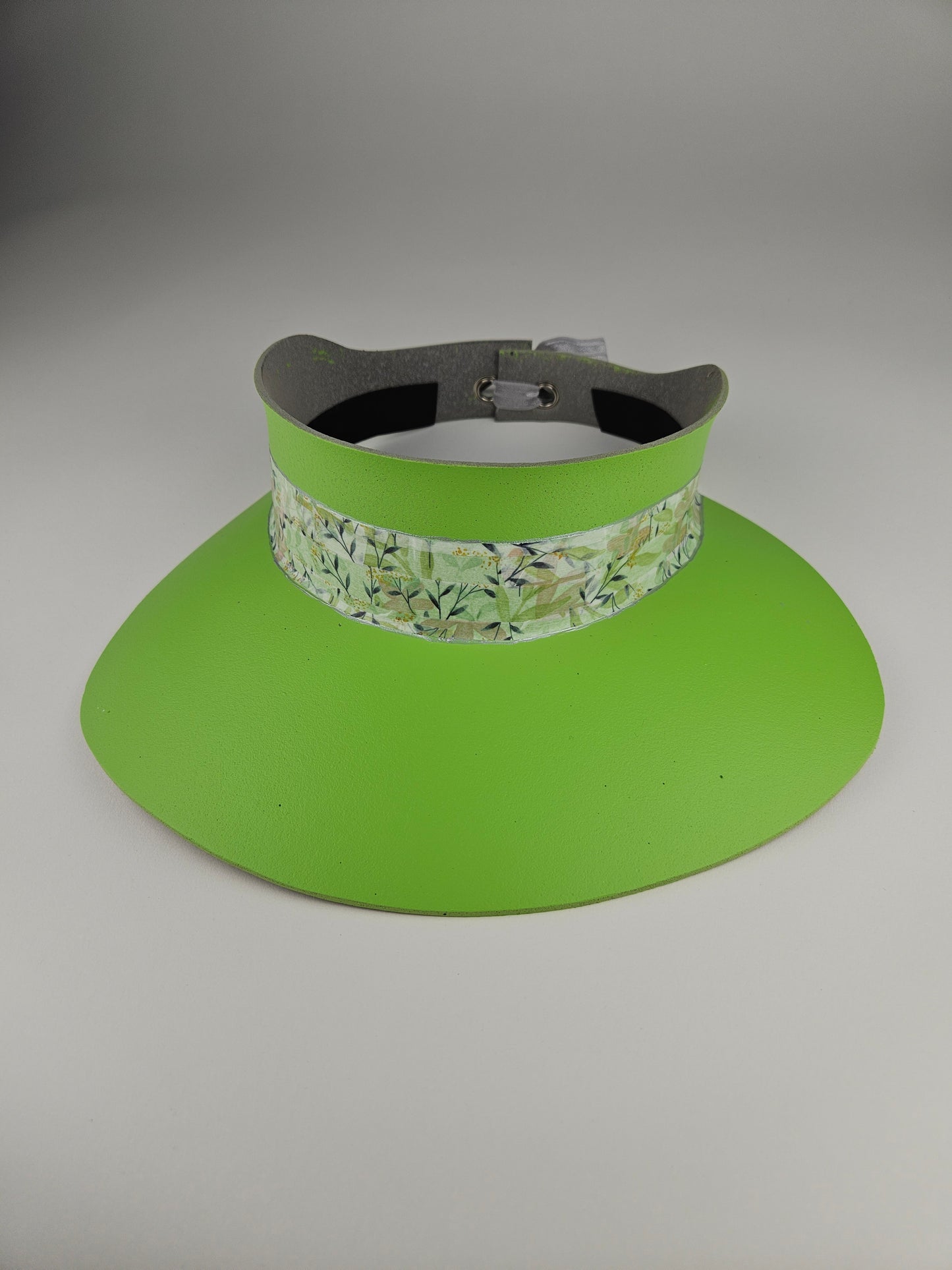 Neon Green "LadyEVA" Visor Hat with Botanical Band