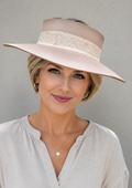 Mauve Brown Visor Hat - Butterfly and Grid Style Band