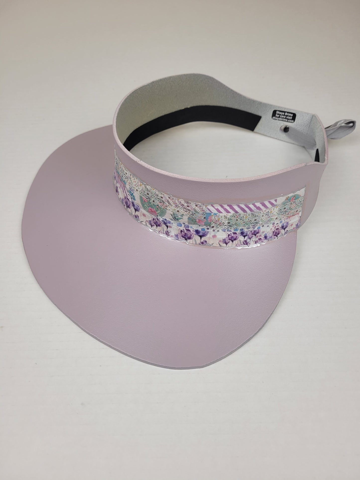 Audrey Wide Brim Visor Hat - Lovely Lilac with Beige Bottom