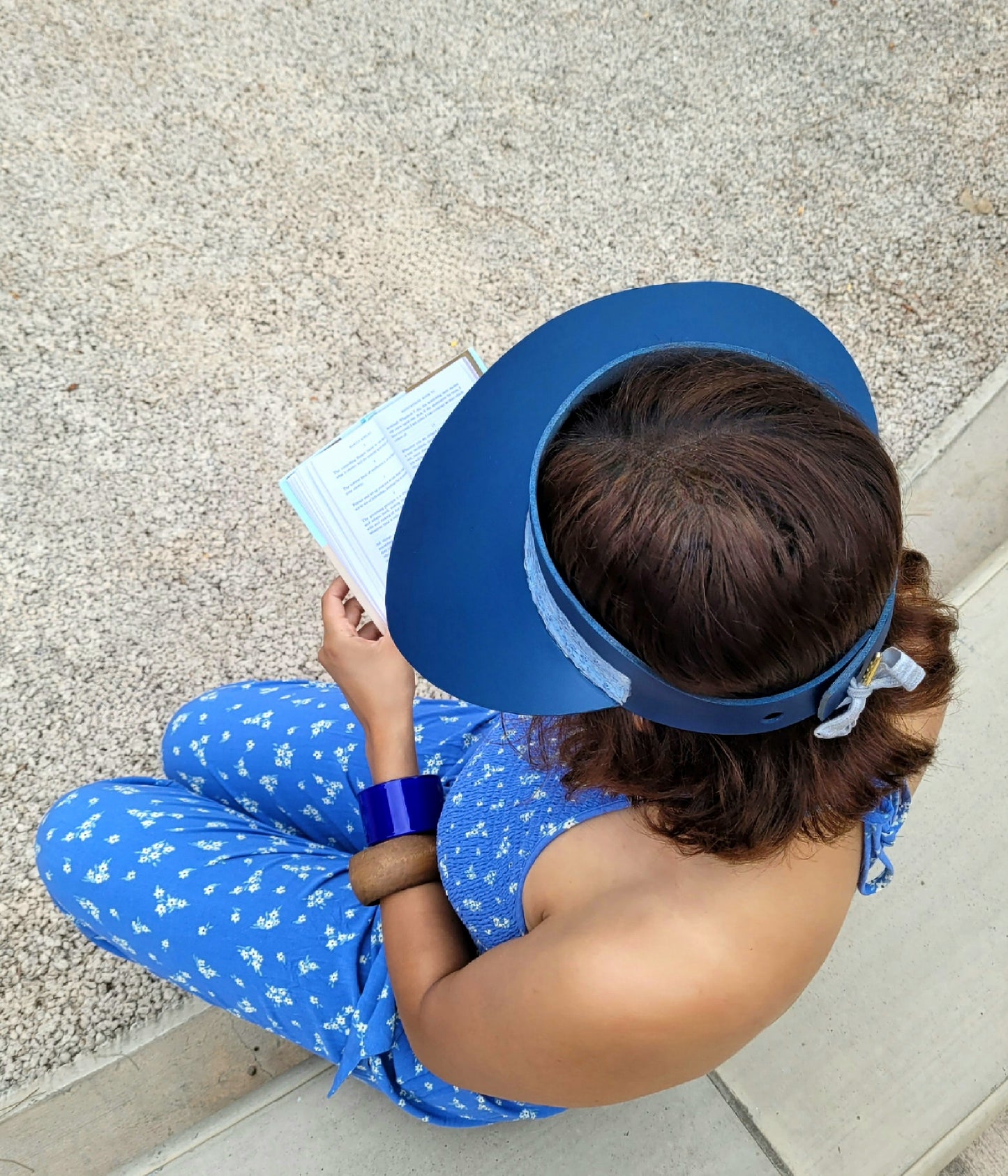 Navy Blue "LadyEVA" Visor Hat with Silvery Blue Band