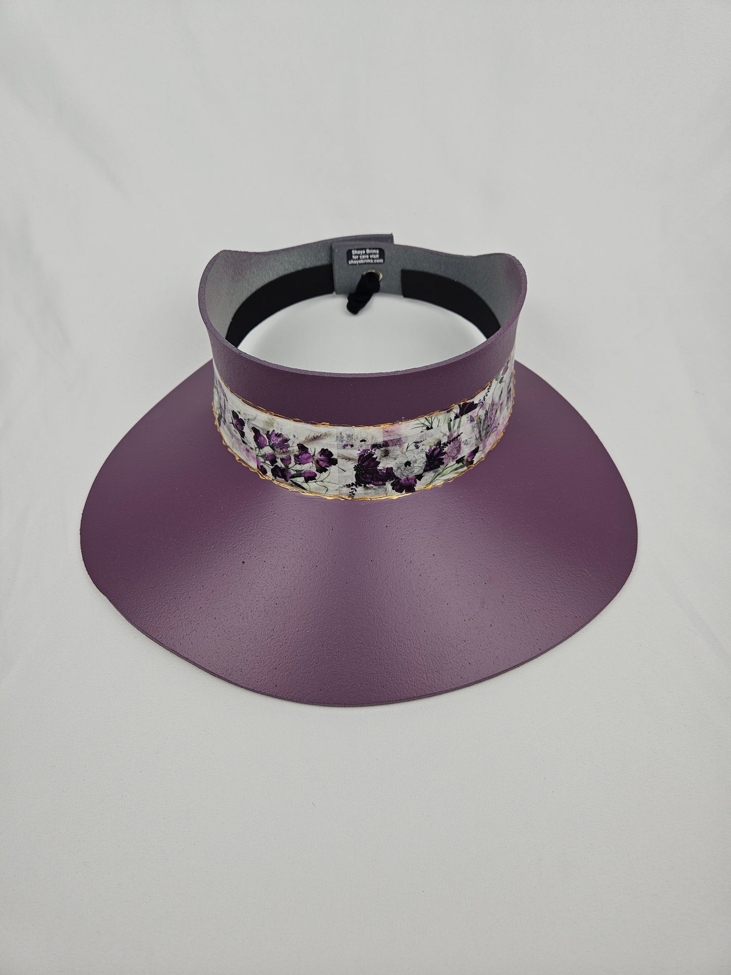 Trending Purple Audrey Foam Sun Visor Hat with Bold Purple Floral Band: 1950s, Walks, Brunch, Asian, Golf, Easter, Church, No Headache, Derby