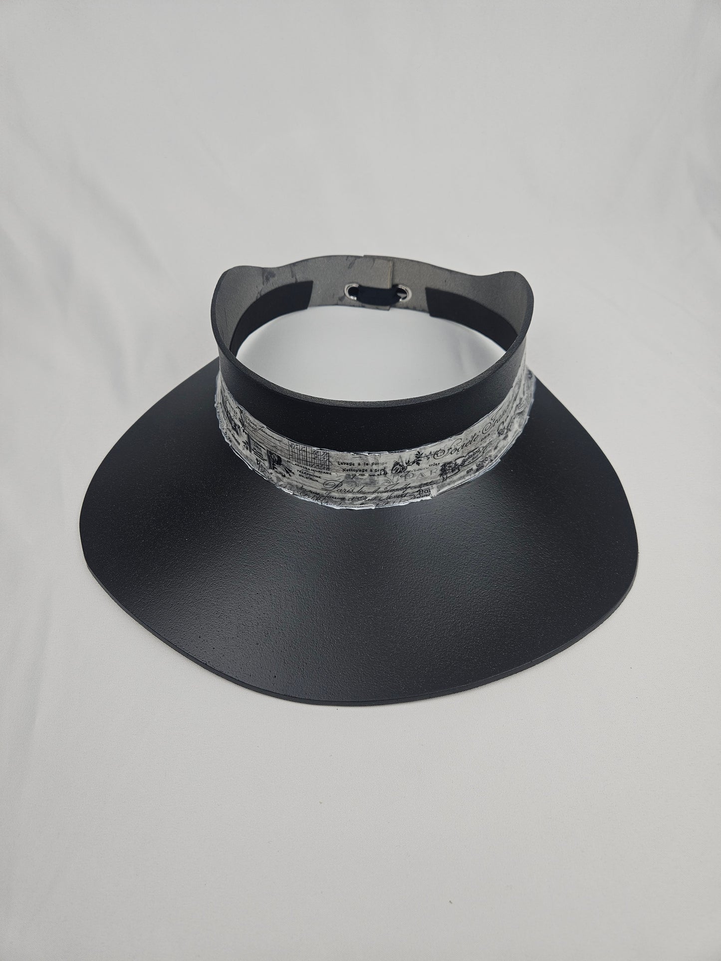 Black "LadyEVA" Visor Hat with Cute French Themed Band