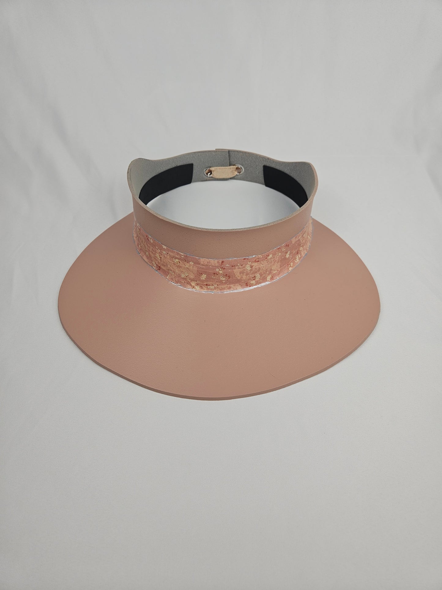 Peachy Pink "LadyEVA" Visor Hat with Floral Band