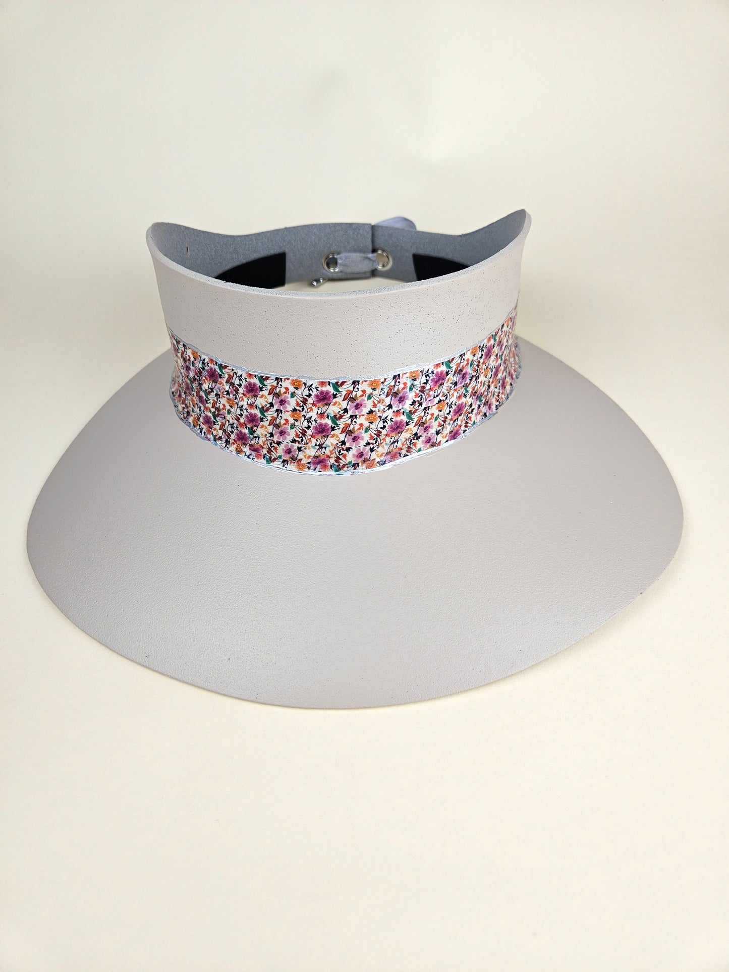 Tall Light Pink Visor Hat - Multicolor Floral Band