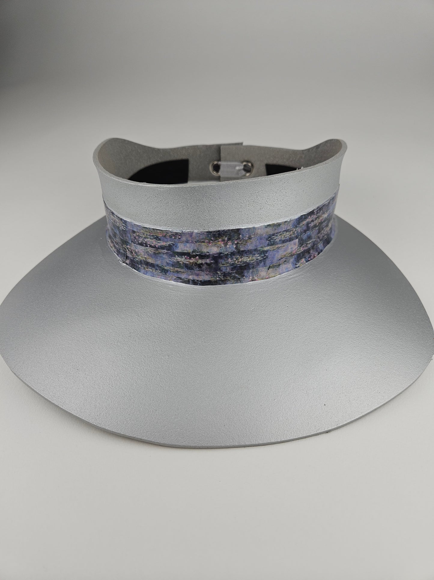 Silver "LadyEVA" Visor Hat with Lavender Monet Style Band