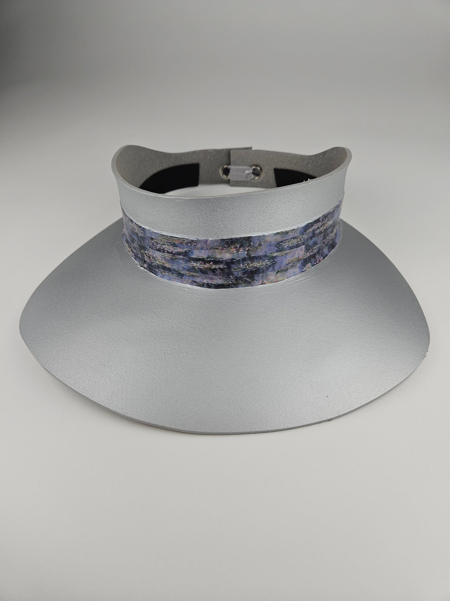 Silver "LadyEVA" Visor Hat with Lavender Monet Style Band