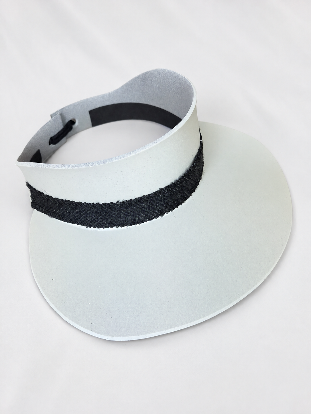 Classic Taupe Visor Hat - Black Jute Band
