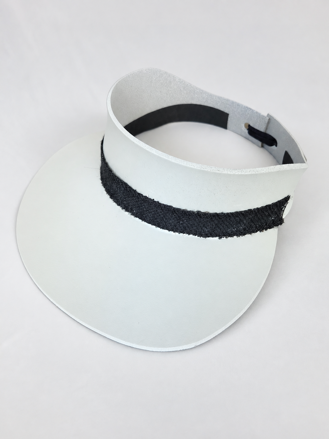 Classic Taupe Visor Hat - Black Jute Band