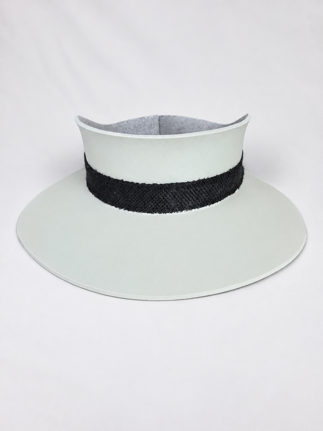 Classic Taupe Visor Hat - Black Jute Band