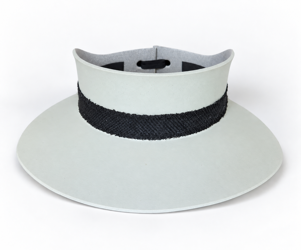 Classic Taupe Visor Hat - Black Jute Band