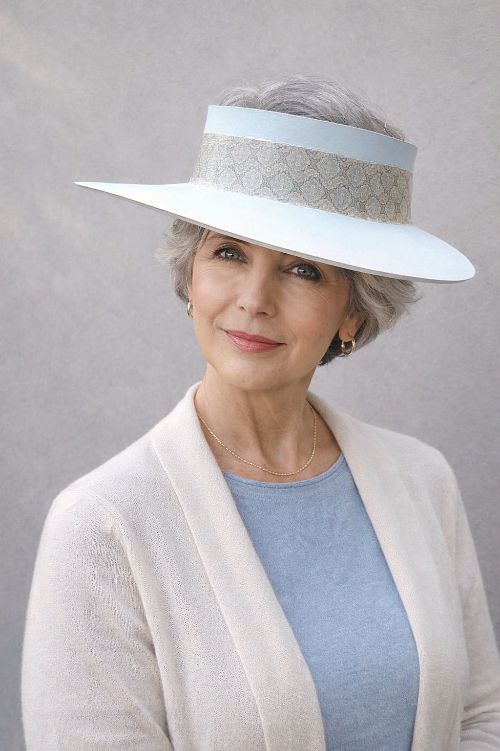 Light Blue "LadyEVA" Visor Hat with Wide Graphic Band