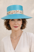 Tall Teal Blue Visor Hat - Butterfly Band