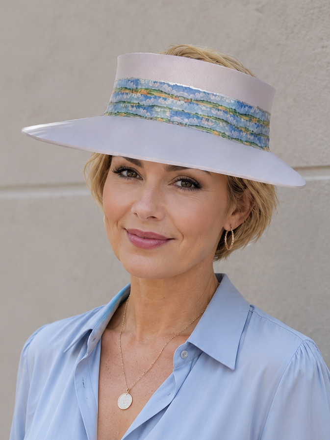 Light Pink Visor Hat - Monet Style Band