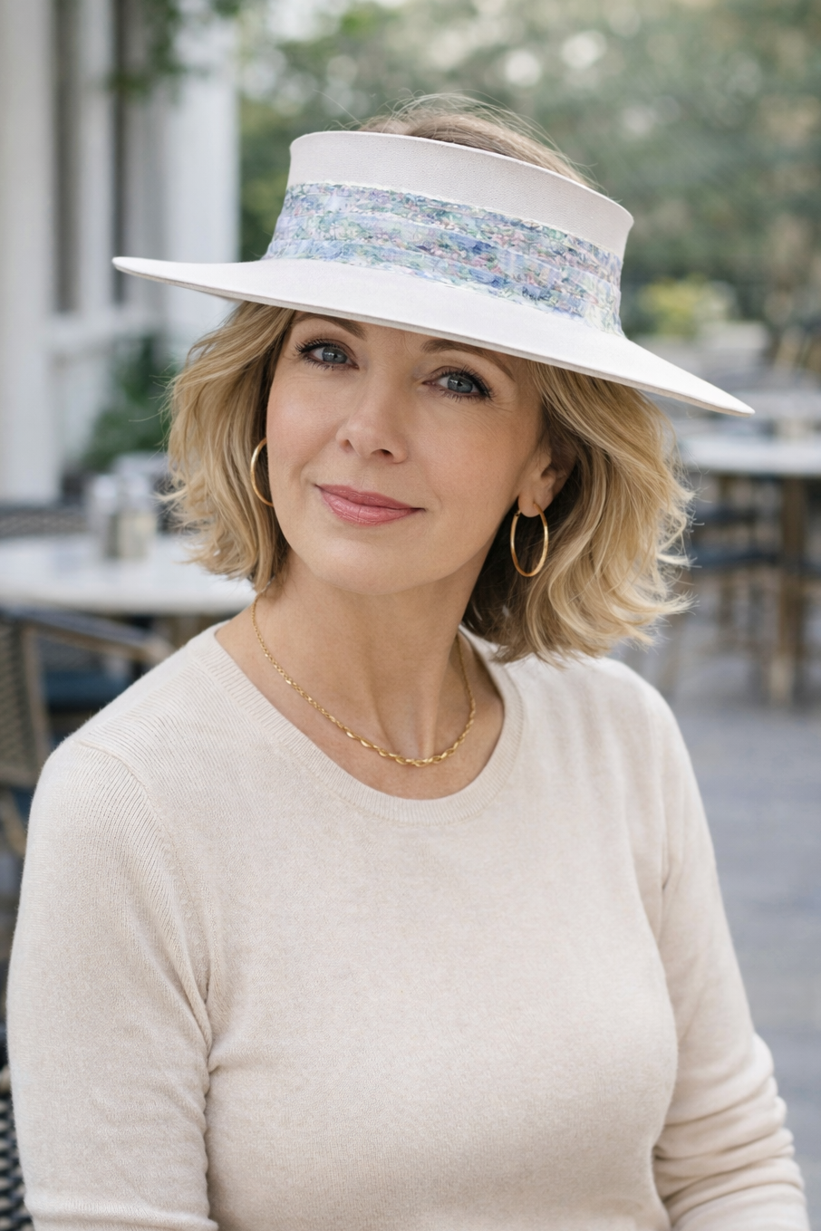 Light Pink Visor Hat - Delicate Monet Style Band