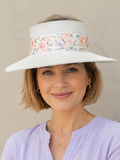 Tall Light Pink Visor Hat - Bold Floral Band