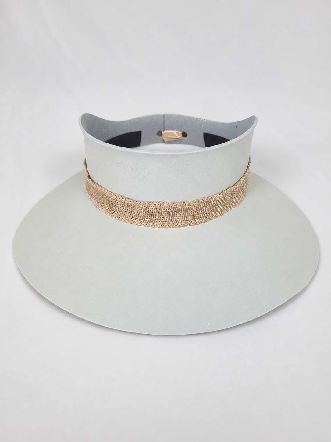 Classic Beige Visor Hat - Natural Jute Band