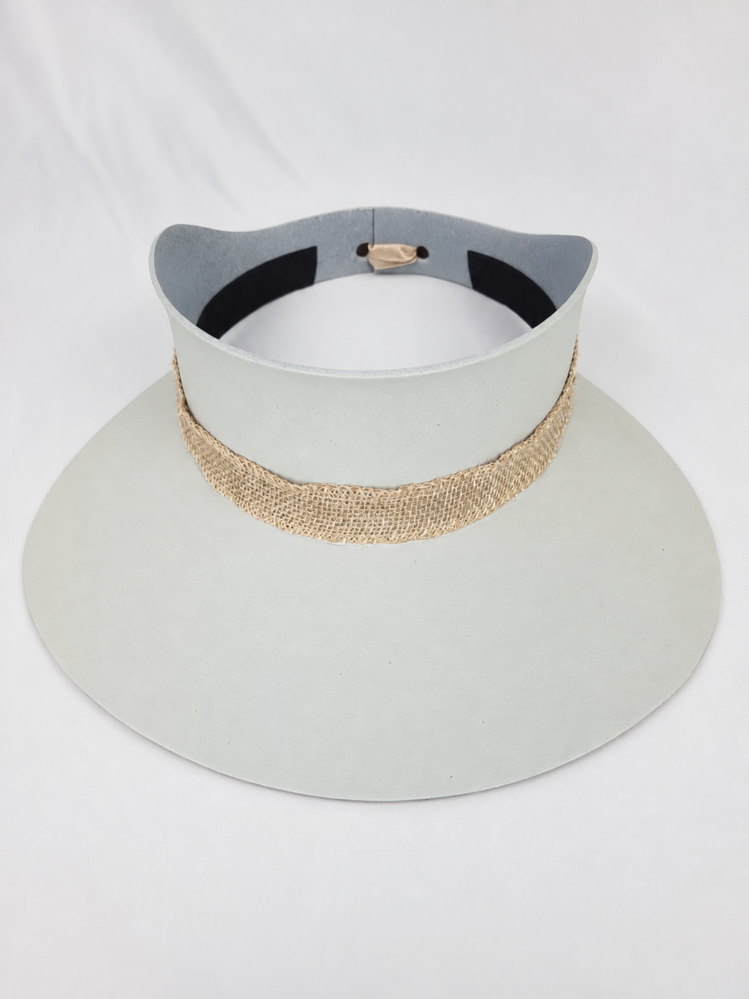 Classic Beige Visor Hat - Natural Jute Band