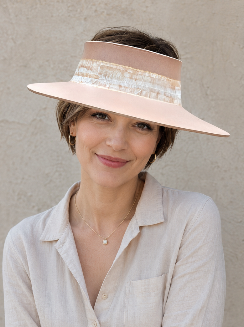 Mauve Brown Visor Hat - Neutral Band