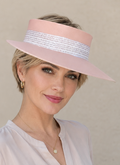 Peach Pink Visor Hat - Script Style Band